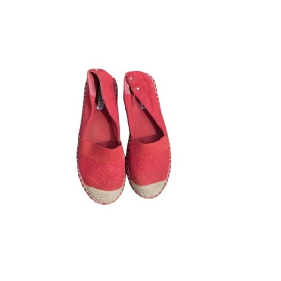 London Fog Size 11W Wide Red Espadriile  Slip On Flats Shoes - Picture 1 of 3
